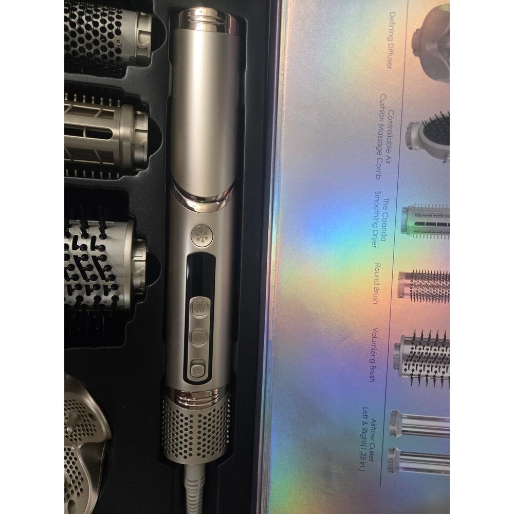8-in-1 Hair Multi Styler Air Wrap Curling Dryer Brush Set Silver NEW OB - Picture 6 of 10